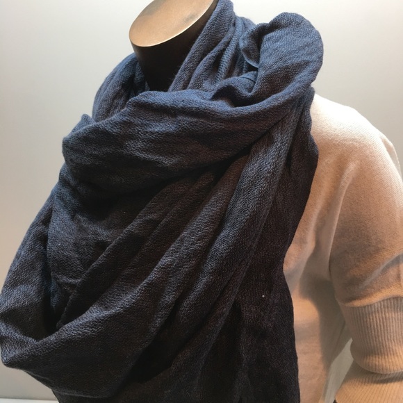 Navy Blue Wrap Scarf New - Picture 4 of 7